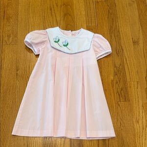 The Beaufort Bonnet Company Pink Dress with Embroidered Collar